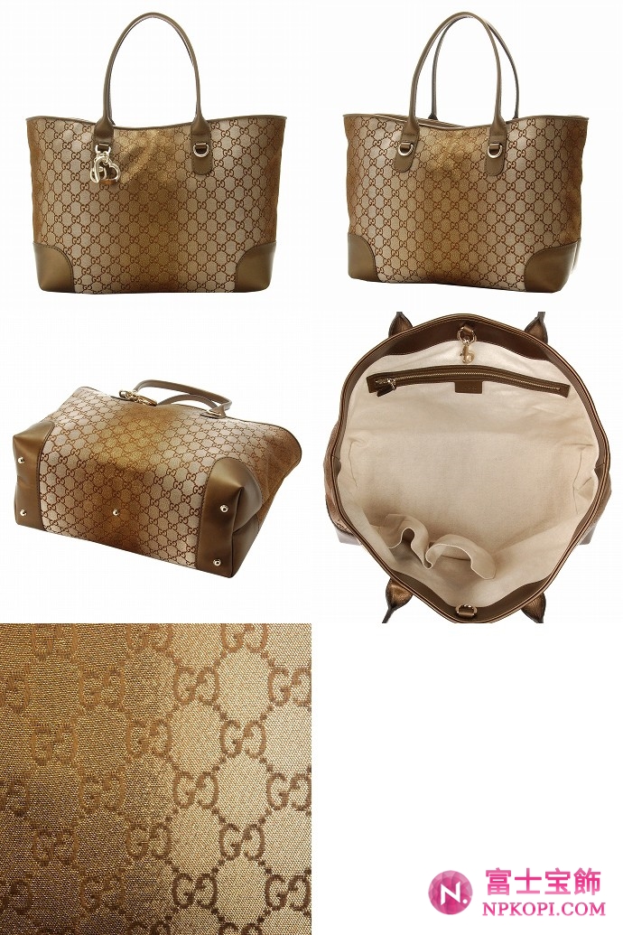 GUCCI/グッチ HEART BITラメ入りキャンバスGG柄ハートシェープチャーム付きミディアムトートバッグ 269956 F851G 9720 